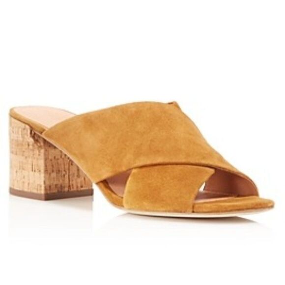 Size 7.5 M Sigerson Morrison Crisscross Block Heel - Picture 1 of 1